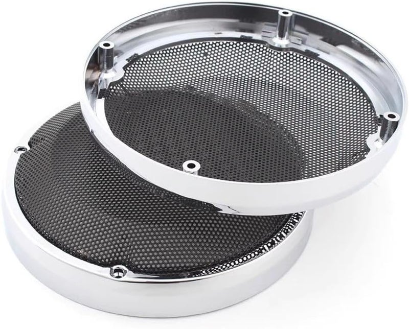 VPZMT 6.5" Speaker Grill Cover for Saddlebag/Lids Lower Leg Vented Fairing for Harley Touring/Street Glide/Electra Glide/Road King/Road Glide/Ultra Limited 1983-2023 Modles (Chrome) - Image 4